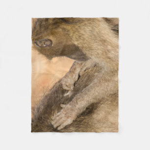 Grooming baboons fleece blanket