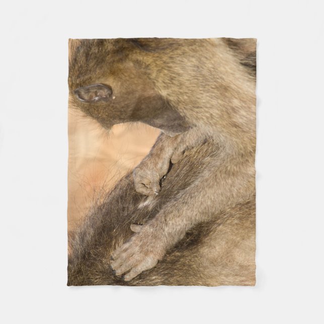 Grooming baboons fleece blanket (Front)