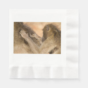 Grooming baboons napkin