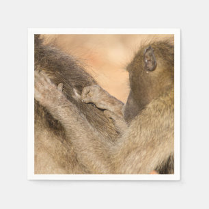 Grooming baboons napkin