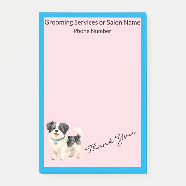Grooming Dog Personalised Modern Collection Post-it Notes (Front)