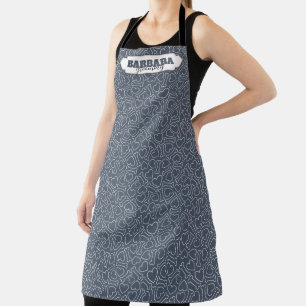 Grooming Grey Dog Paw Pattern Apron