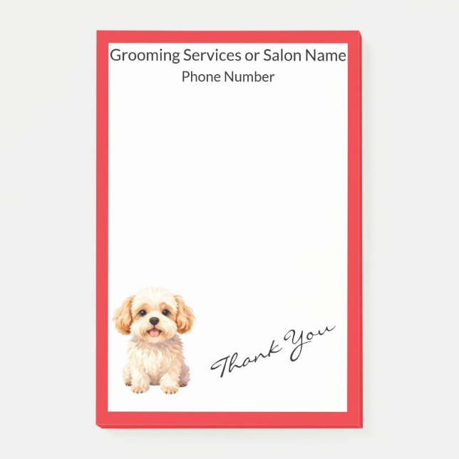 Grooming Personalised Luxury Trendy Collection Post-it Notes (Front)