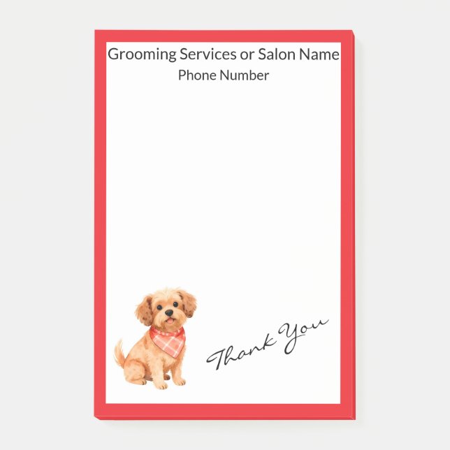 Grooming Pet Personalised Luxury Modern Collection Post-it Notes (Front)
