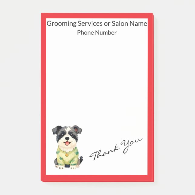 Grooming Pet Personalised Luxury Trendy Collection Post-it Notes (Front)
