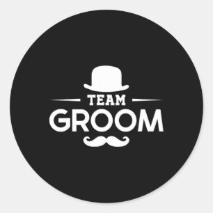 Grooms Bachelor Crew Party Squad Team Groom Classic Round Sticker
