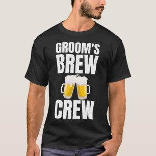 Groom's Brew Crew Funny Bachelor Party Beer  T-Shirt