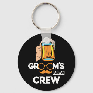 Groom's Brew Crew Groomsmen Bachelor Party Key Ring