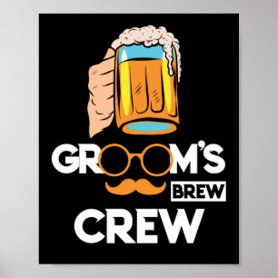 Groom's Brew Crew Groomsmen Bachelor Party Poster
