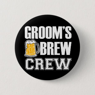 Groom's Brew Crew Groomsmen button