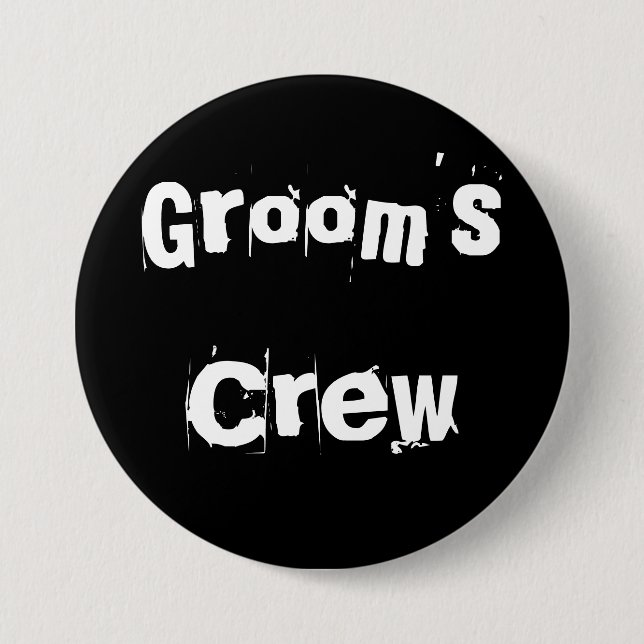 Grooms Crew 7.5 Cm Round Badge (Front)