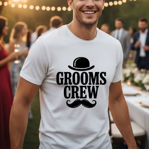 Grooms Crew Bachelor Party Bowler Hat T-Shirt