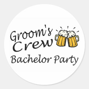 Grooms Crew (Beer Jugs) Classic Round Sticker