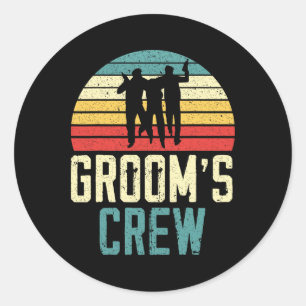 Grooms' Crew Groom Squad Stag Night Bachelor Party Classic Round Sticker