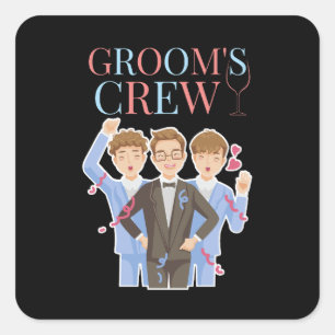 Groom's Crew Groomsmen Bachelor Party   Square Sticker