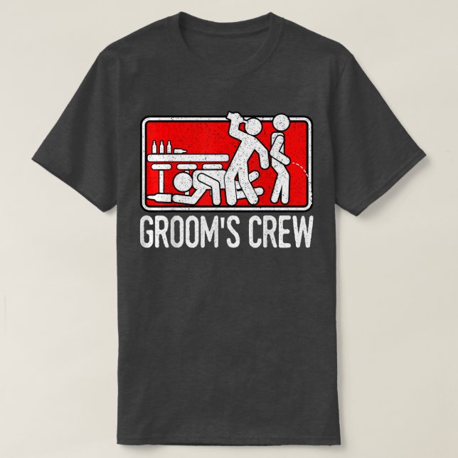 Groom's Crew Groomsmen Husband Marriage  T-Shirt (Design Front)