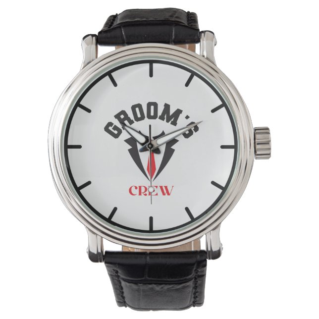 Groom's Crew - Modern Groomsmen Bachelor Party  Watch (Front)
