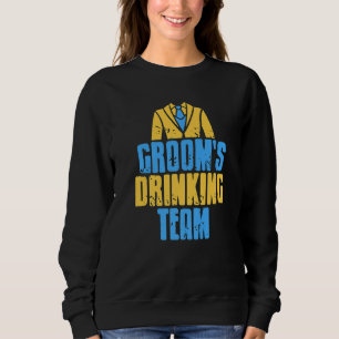 Grooms Drinking Team Retro Funny Bachelor Party Pr Sweatshirt
