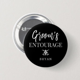 Groom's Entourage Groomsmen Black 6 Cm Round Badge