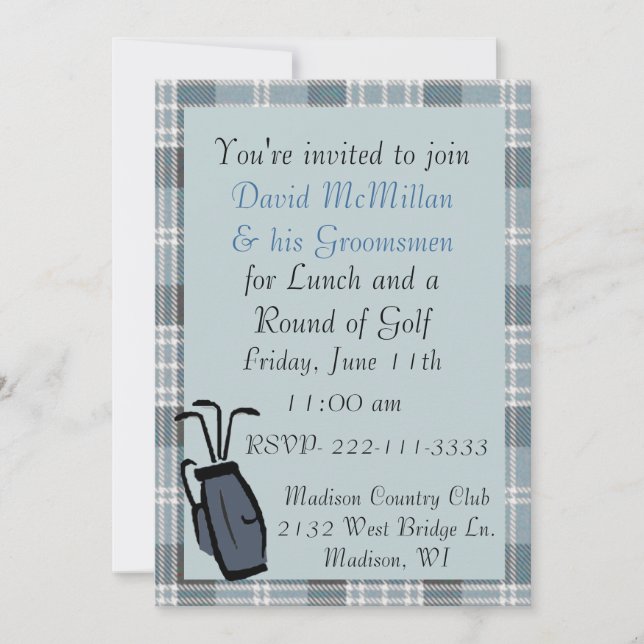 Groom's Golf Party Invitation (Front)