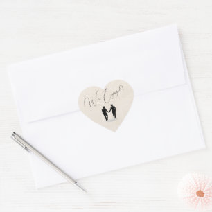 Grooms Happy Engagement Heart Sticker