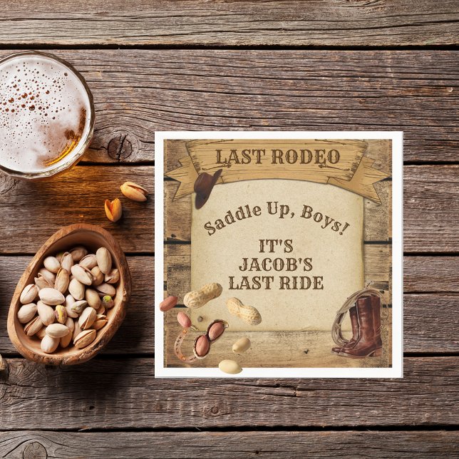 Groom's Last Rodeo Cowboys Saddle Up Boys Paper Napkin (Groom's Last Rodeo Cowboys Saddle Up Boys Paper Napkins)