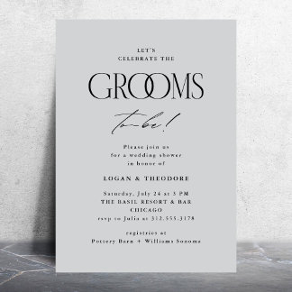Grooms Modern Typography Wedding Shower Invitation