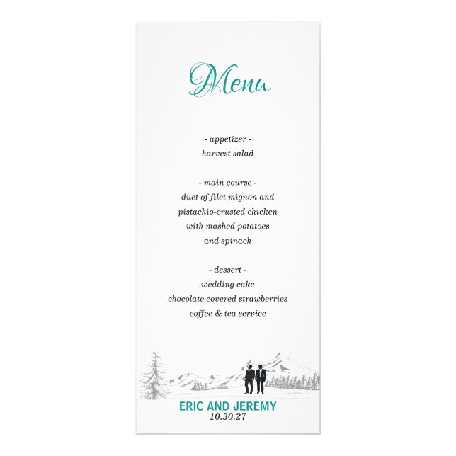 Grooms Mountain Love Menu (Front)