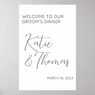Groom's/Rehearsal Wedding Dinner Welcome Sign