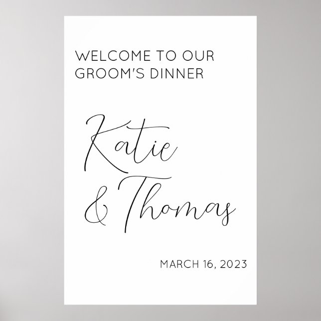 Groom's/Rehearsal Wedding Dinner Welcome Sign (Front)