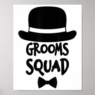 Grooms Squad Shirt White For Bachelor Party _1  Poster