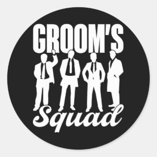 Groom's Squad Team Bride Groom Party Bachelor Classic Round Sticker