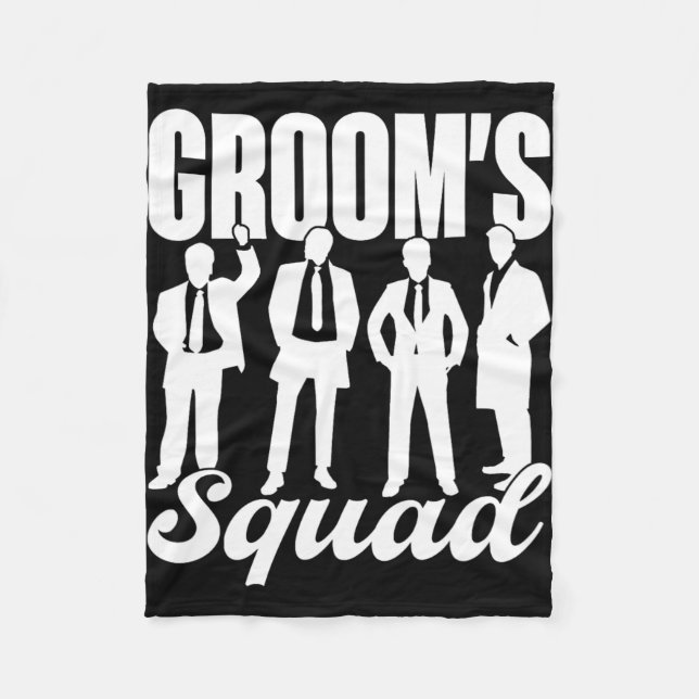 Groom's Squad Team Bride Groom Party Bachelor  Fleece Blanket (Front)
