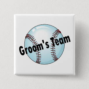 Groom's Team (Baseball) 15 Cm Square Badge