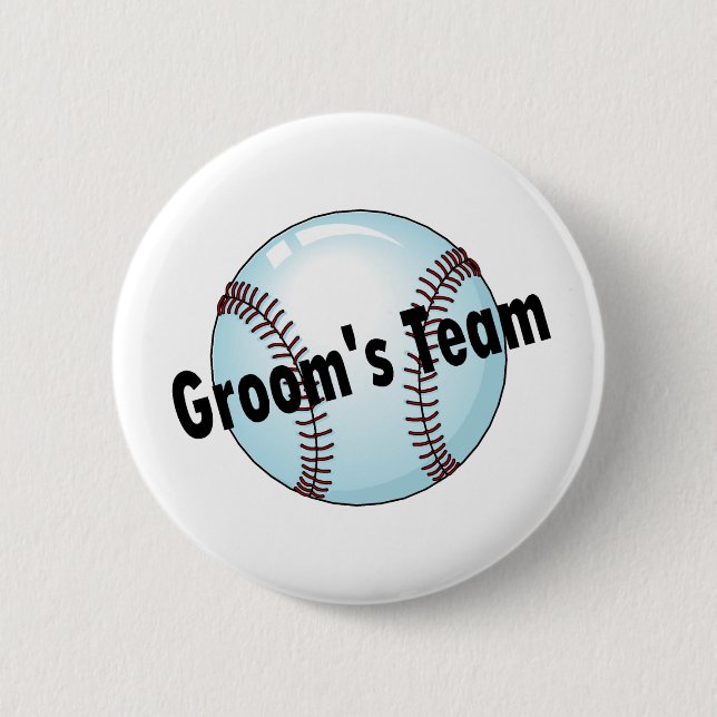 Groom's Team (Baseball) 6 Cm Round Badge (Front)