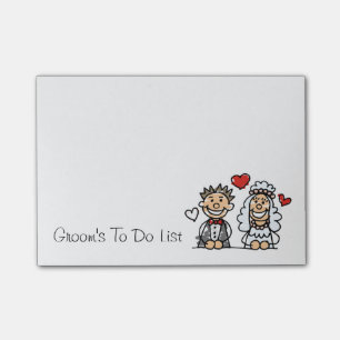 Groom's To Do List Wedding Planner Reminder Note