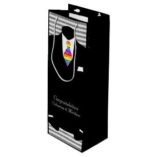 Grooms Wedding Congratulations Personalised Wine Gift Bag