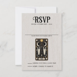 Grooms Wedding Tarot RSVP Card