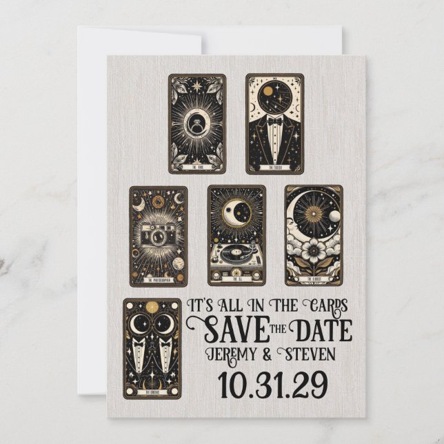 Grooms Wedding Tarot Save The Date (Front)