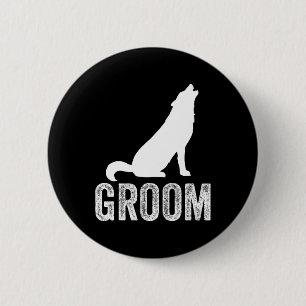 Grooms Wolf Bachelor Wedding Groomsmen Team Party  6 Cm Round Badge