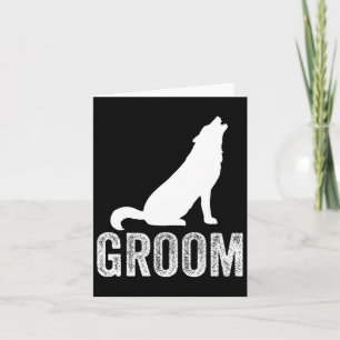 Grooms Wolf Bachelor Wedding Groomsmen Team Party  Card