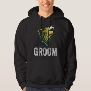 Grooms Wolf Bachelor Wedding Groomsmen Team Party Hoodie