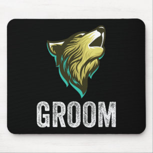 Grooms Wolf Bachelor Wedding Groomsmen Team Party Mouse Pad