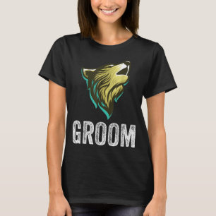 Grooms Wolf Bachelor Wedding Groomsmen Team Party  T-Shirt
