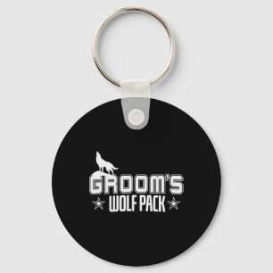 Groom's Wolfpack Men Bachelor Party Key Ring