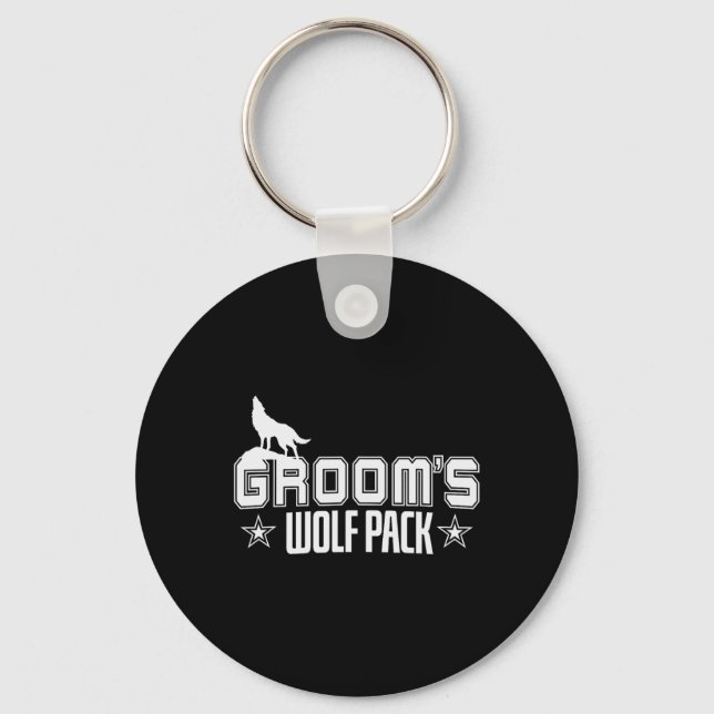 Groom's Wolfpack Men Bachelor Party  Key Ring (Front)
