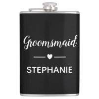 Groomsmaid White On Black Personalised Wedding