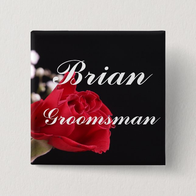 Groomsman 15 Cm Square Badge (Front)