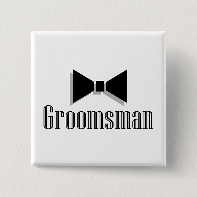 Groomsman 15 Cm Square Badge (Front)