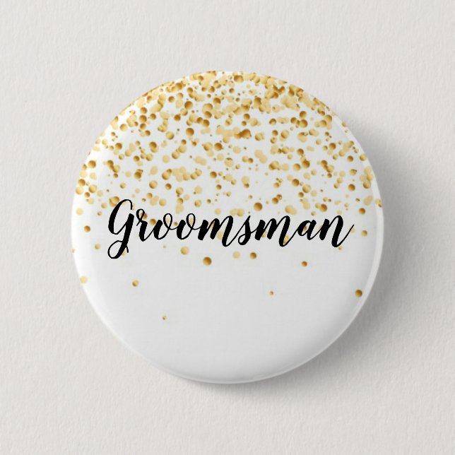 Groomsman 6 Cm Round Badge (Front)